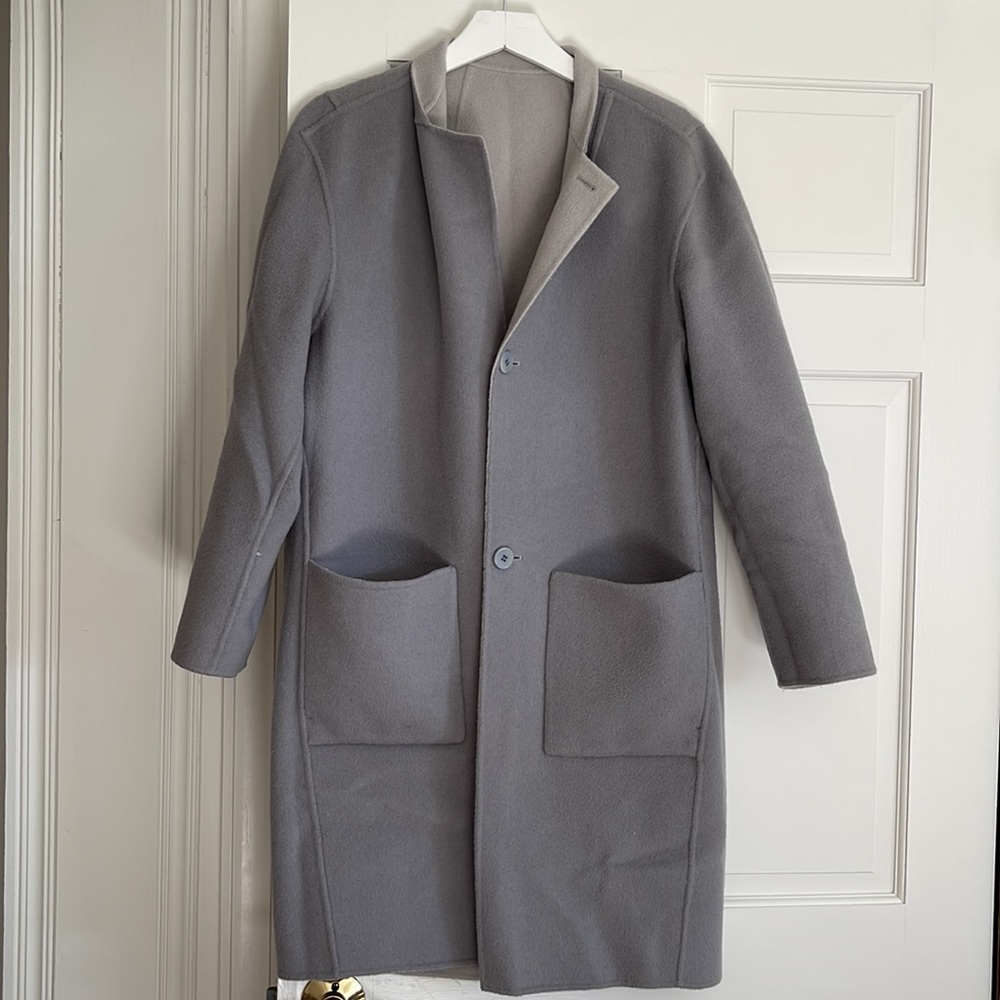 Theory Double Face Wool Bi Color Wool Coat - image 7